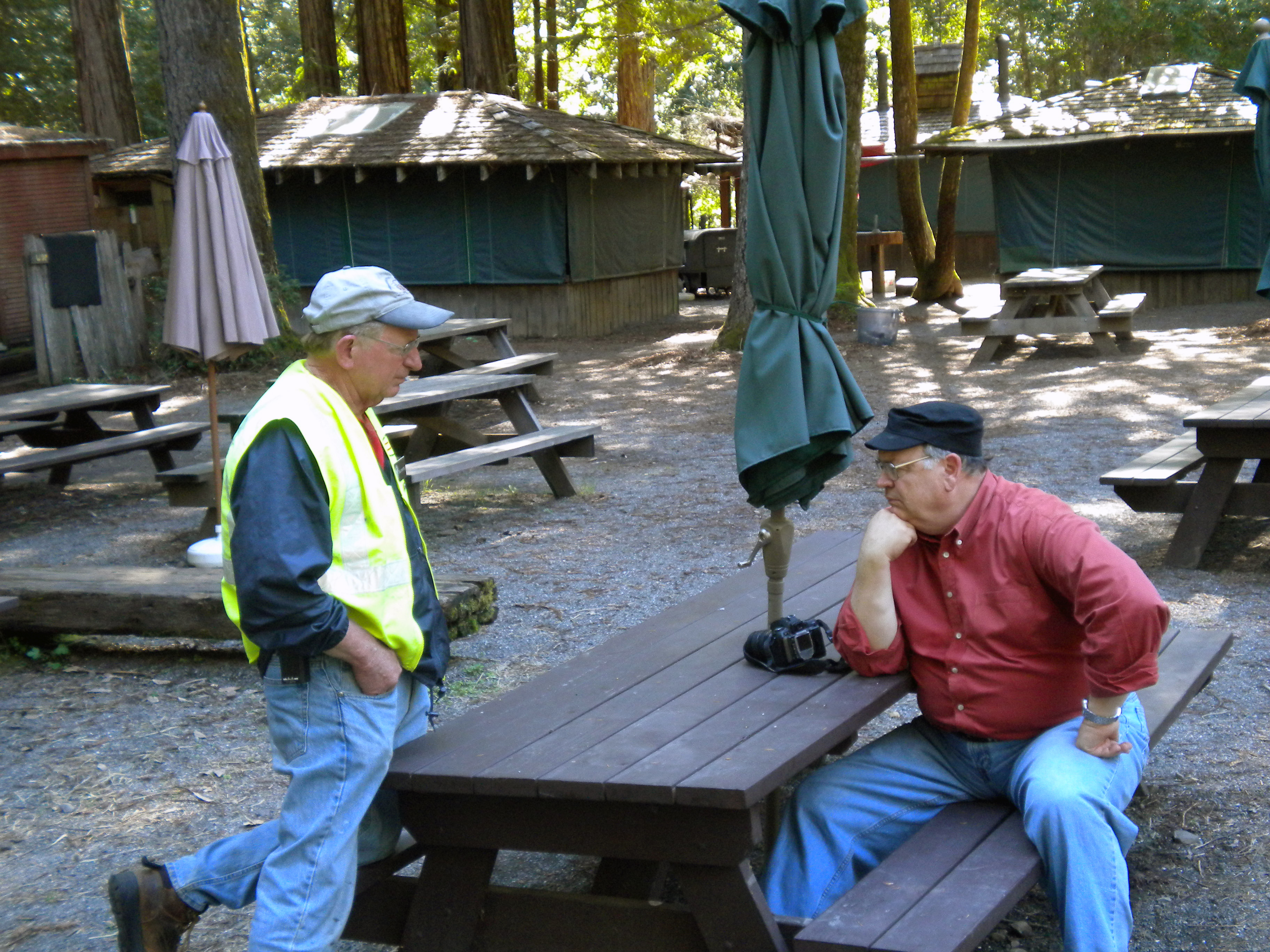 Wayne and Bill Schertle take a break